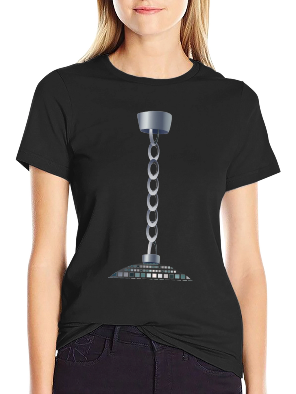 Modern Chain Chandelier T-Shirt - Sleek Style