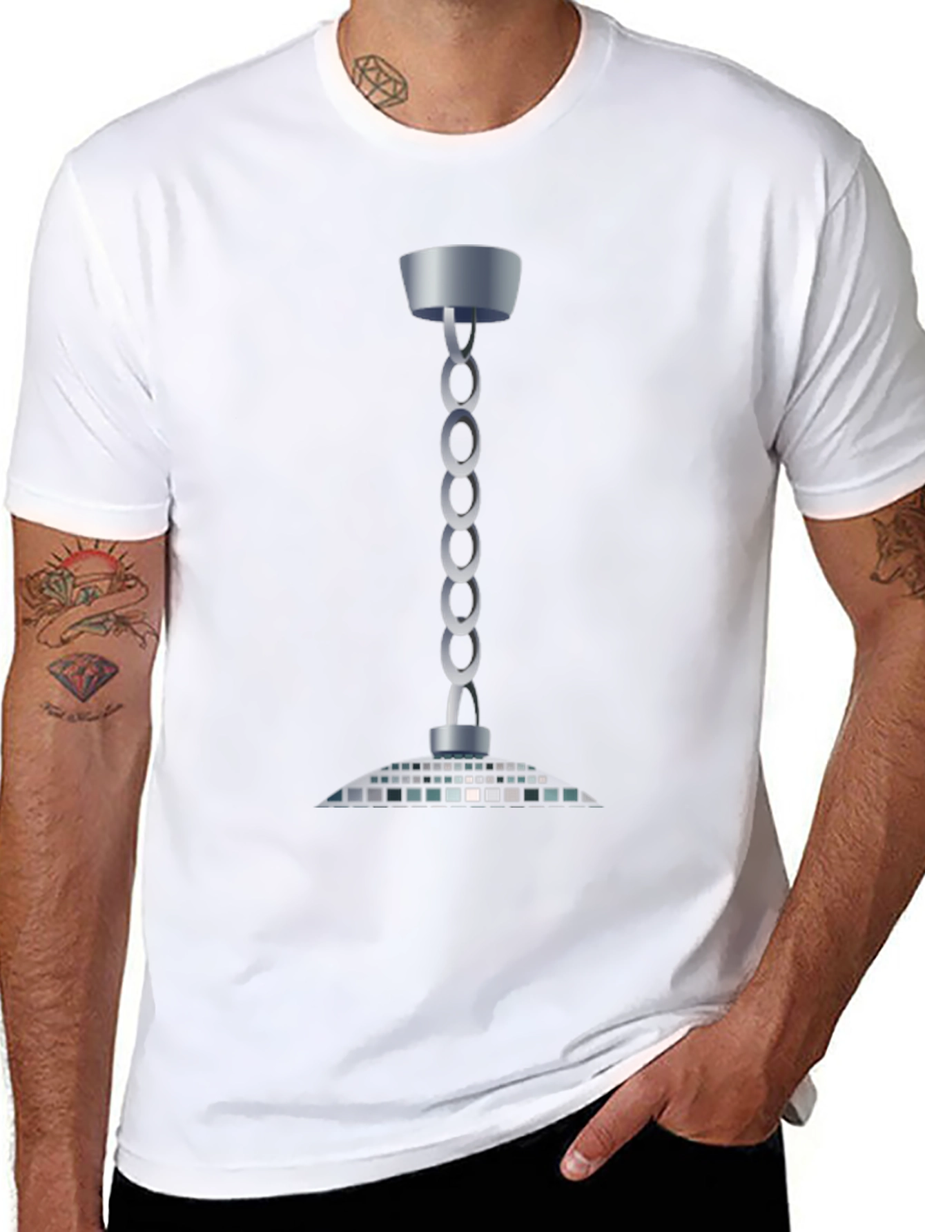 Modern Chain Chandelier T-Shirt - Sleek Style
