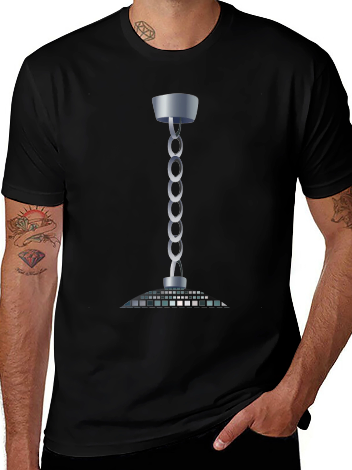 Modern Chain Chandelier T-Shirt - Sleek Style