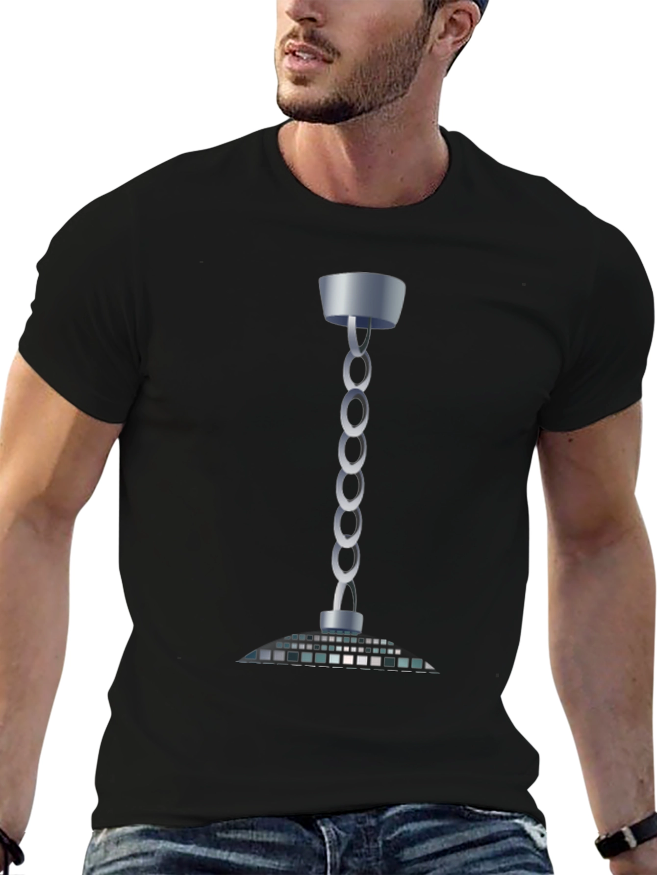 Modern Chain Chandelier T-Shirt - Sleek Style