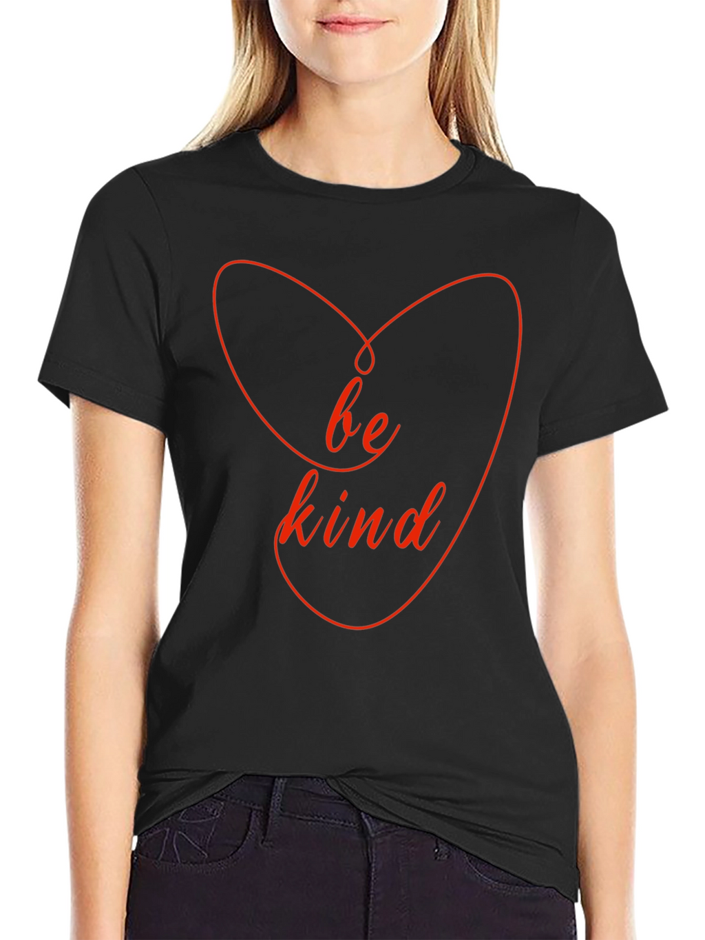 Be Kind Heart T-Shirt - Black