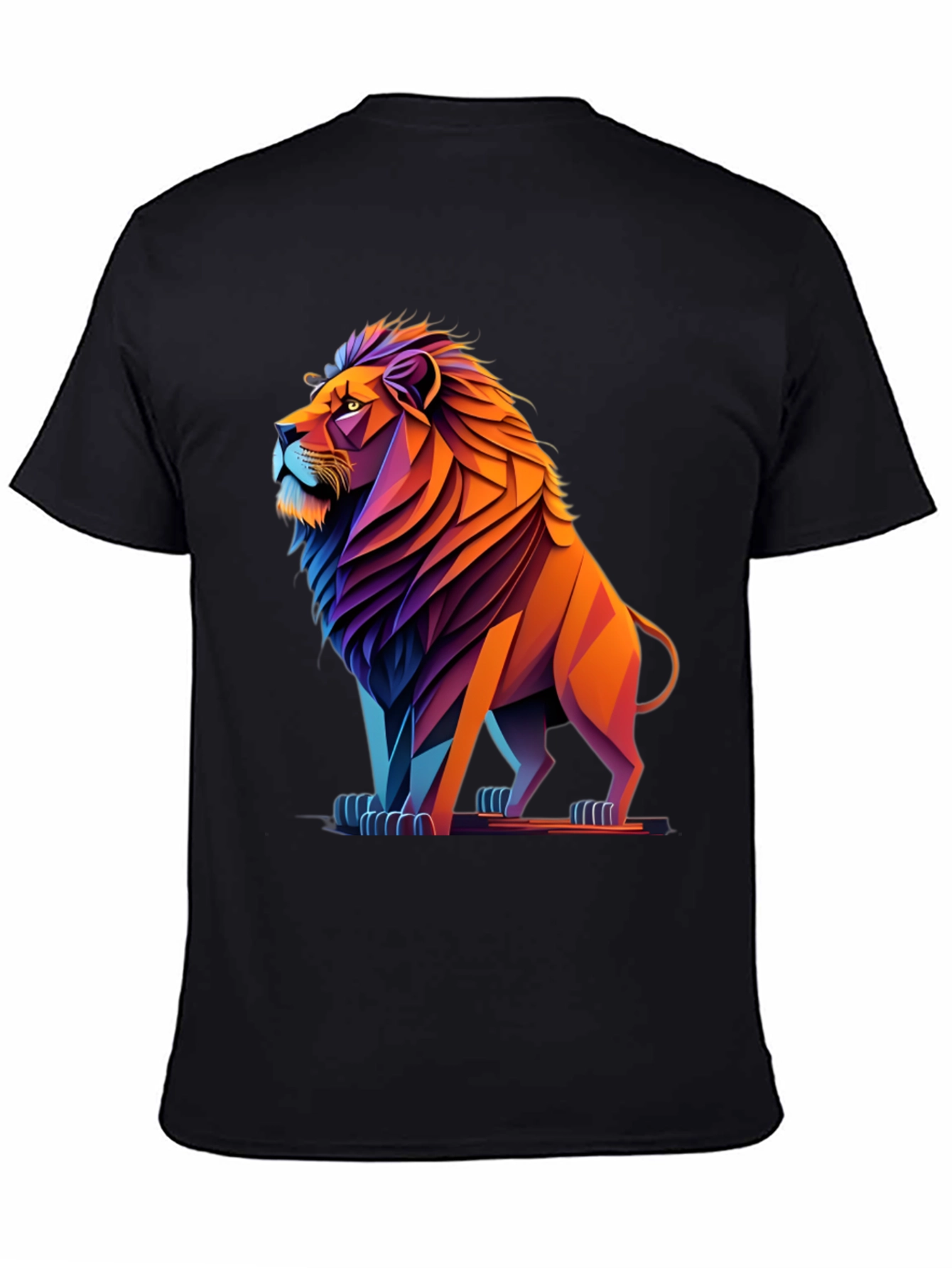 Geometric Lion Graphic Tee - Bold Style