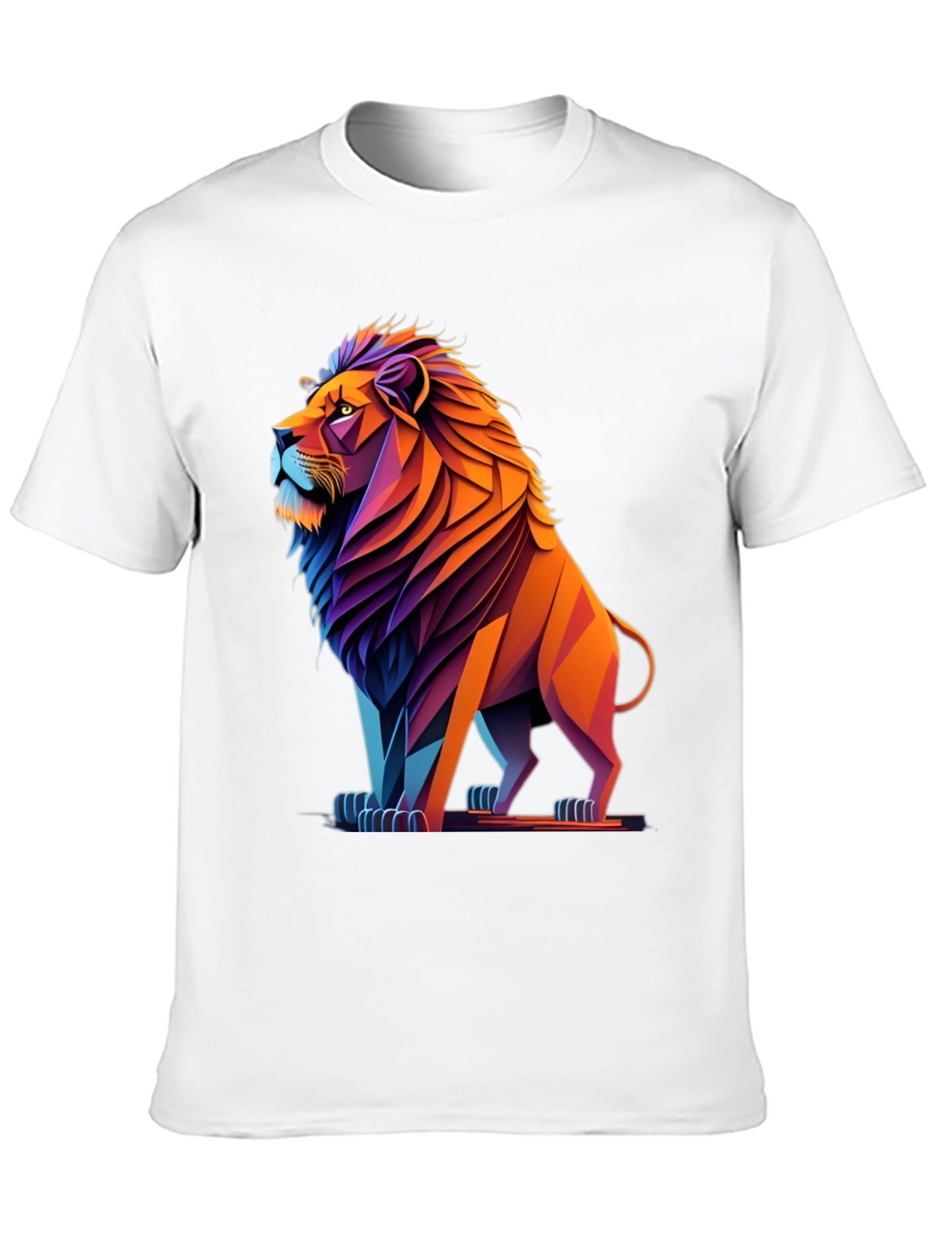Geometric Lion Graphic Tee - Bold Style