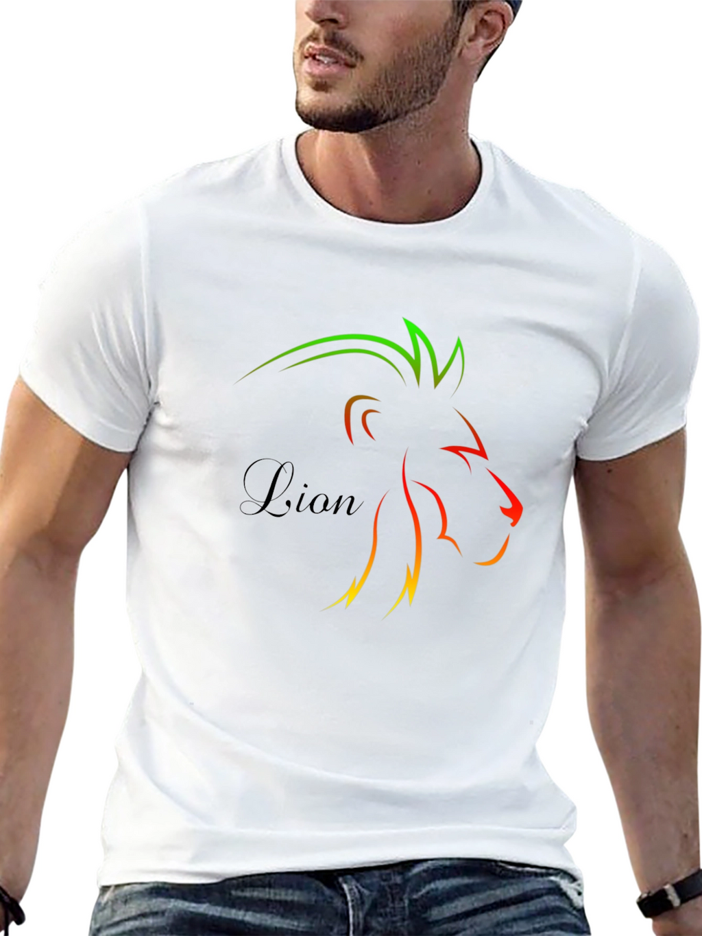 Lion Graphic Black Tee - Stylish Mens T-Shirt
