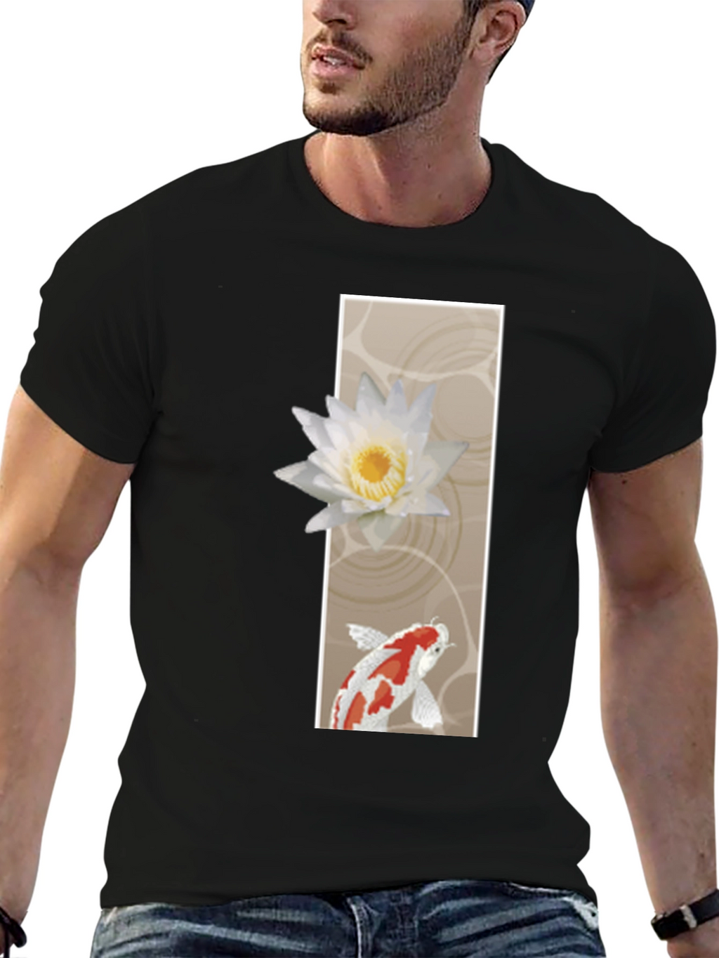 Koi Fish & Lotus Graphic T-Shirt