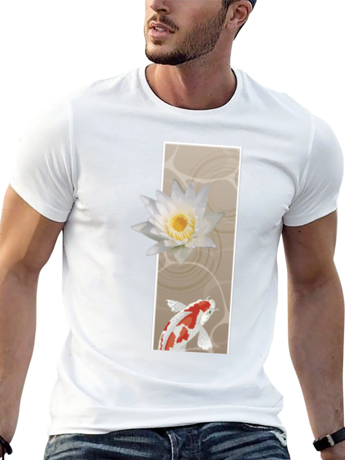 Koi Fish & Lotus Graphic T-Shirt
