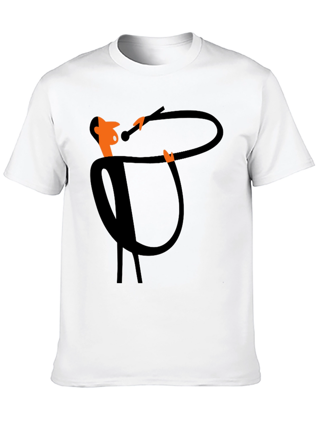 Funky Black T-Shirt with Cartoon Singer