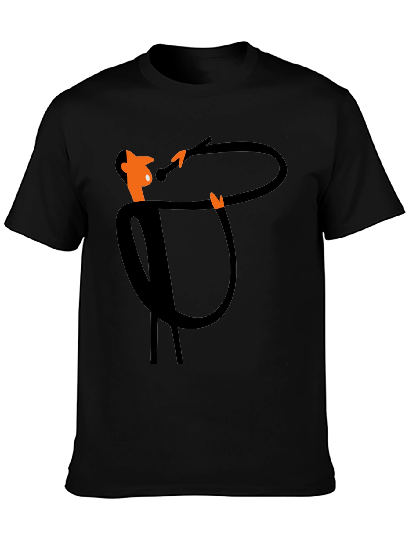 Funky Black T-Shirt with Cartoon Singer