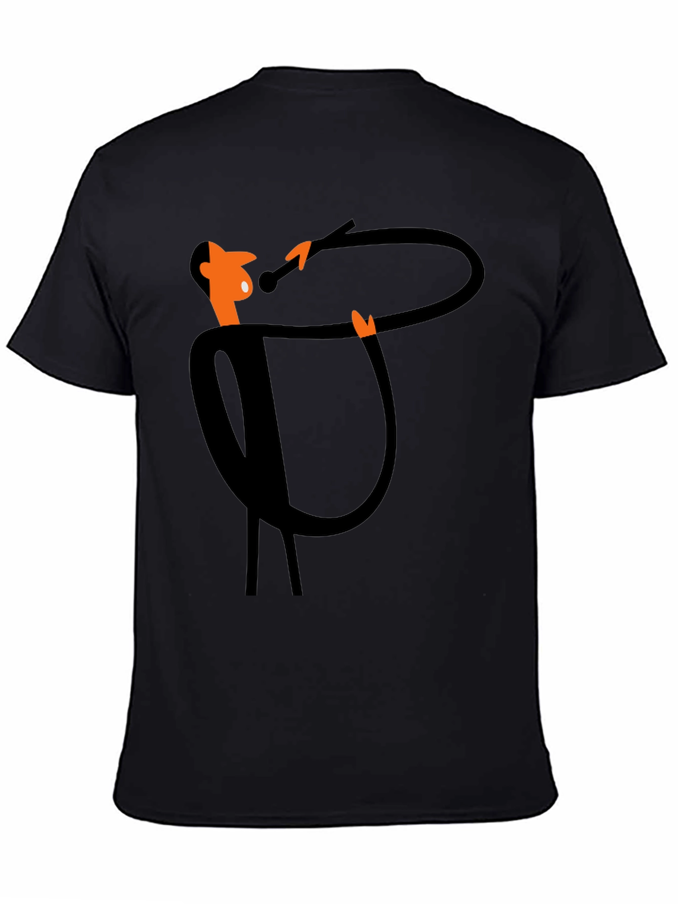 Funky Black T-Shirt with Cartoon Singer