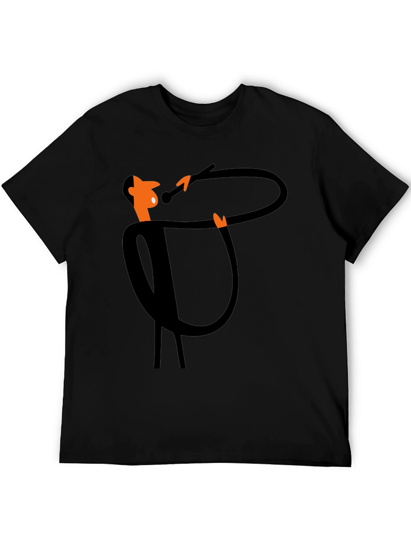 Funky Black T-Shirt with Cartoon Singer