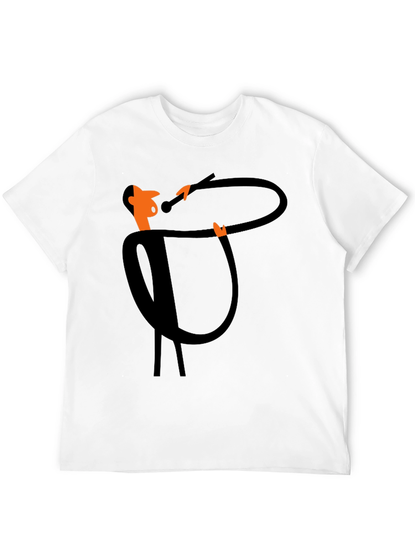 Funky Black T-Shirt with Cartoon Singer
