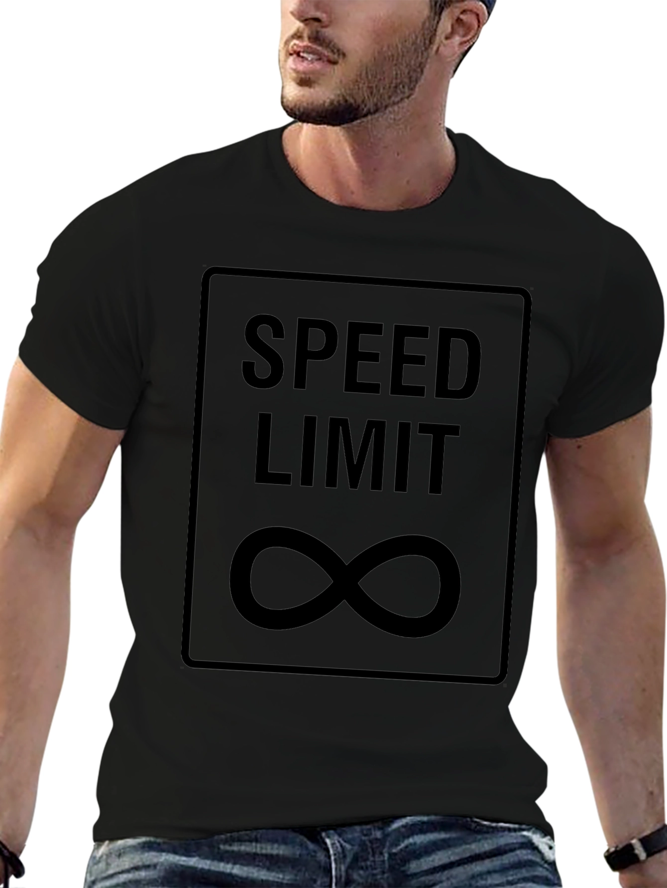 Speed Limit Infinity Black Graphic T-Shirt