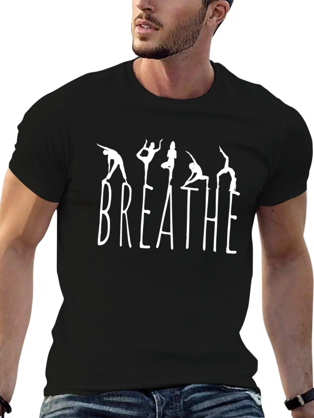 Breathe Yoga T-Shirt - Relaxed Fit Black
