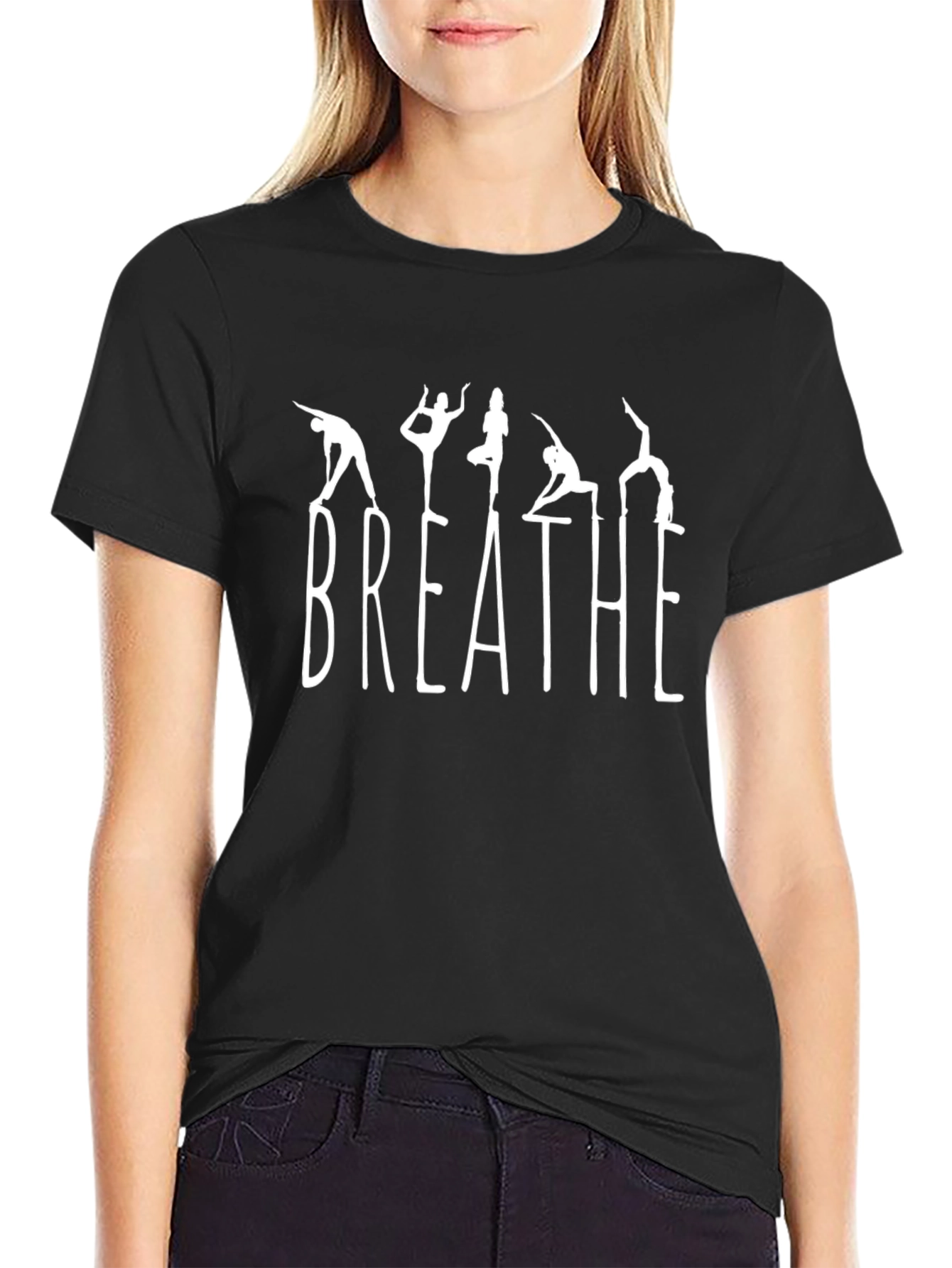 Breathe Yoga T-Shirt - Relaxed Fit Black