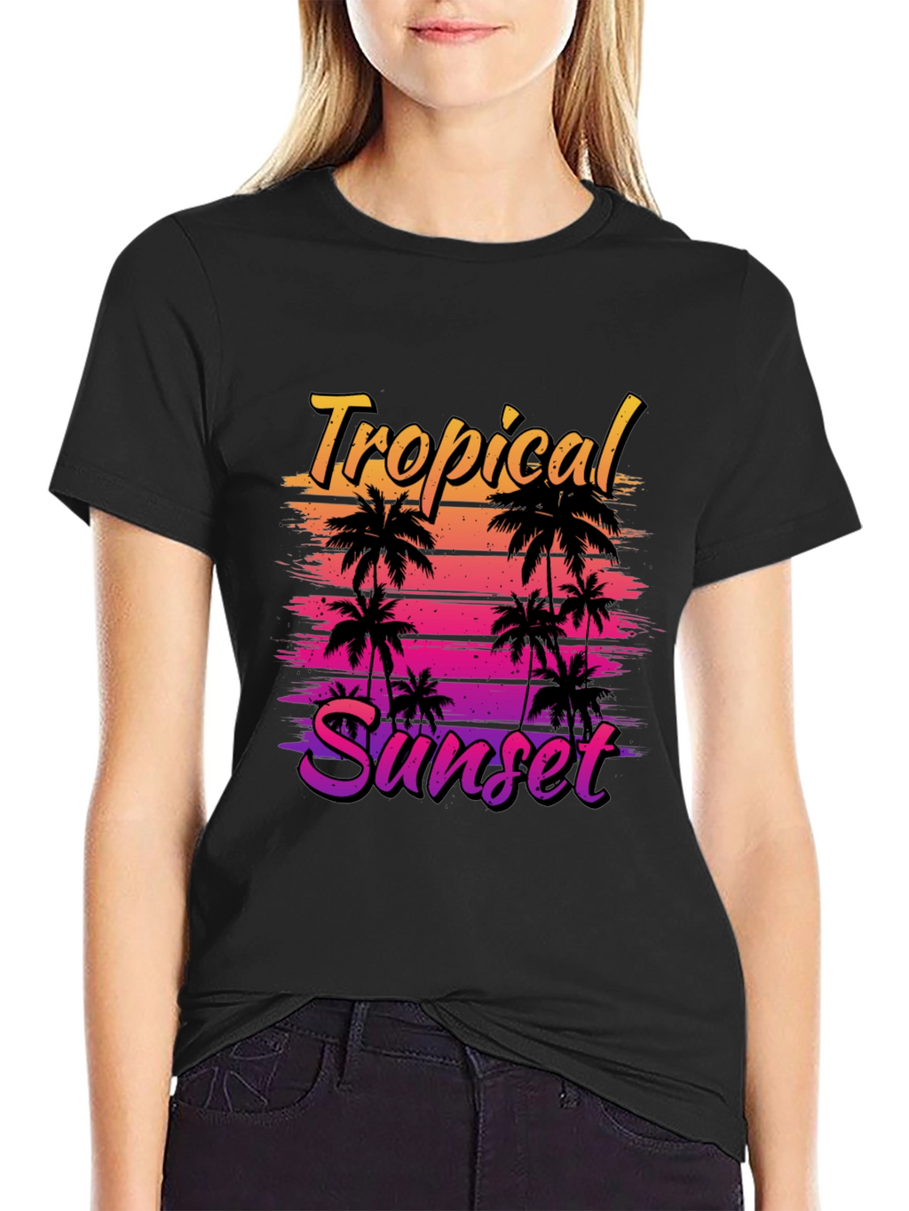 Tropical Sunset Graphic T-Shirt