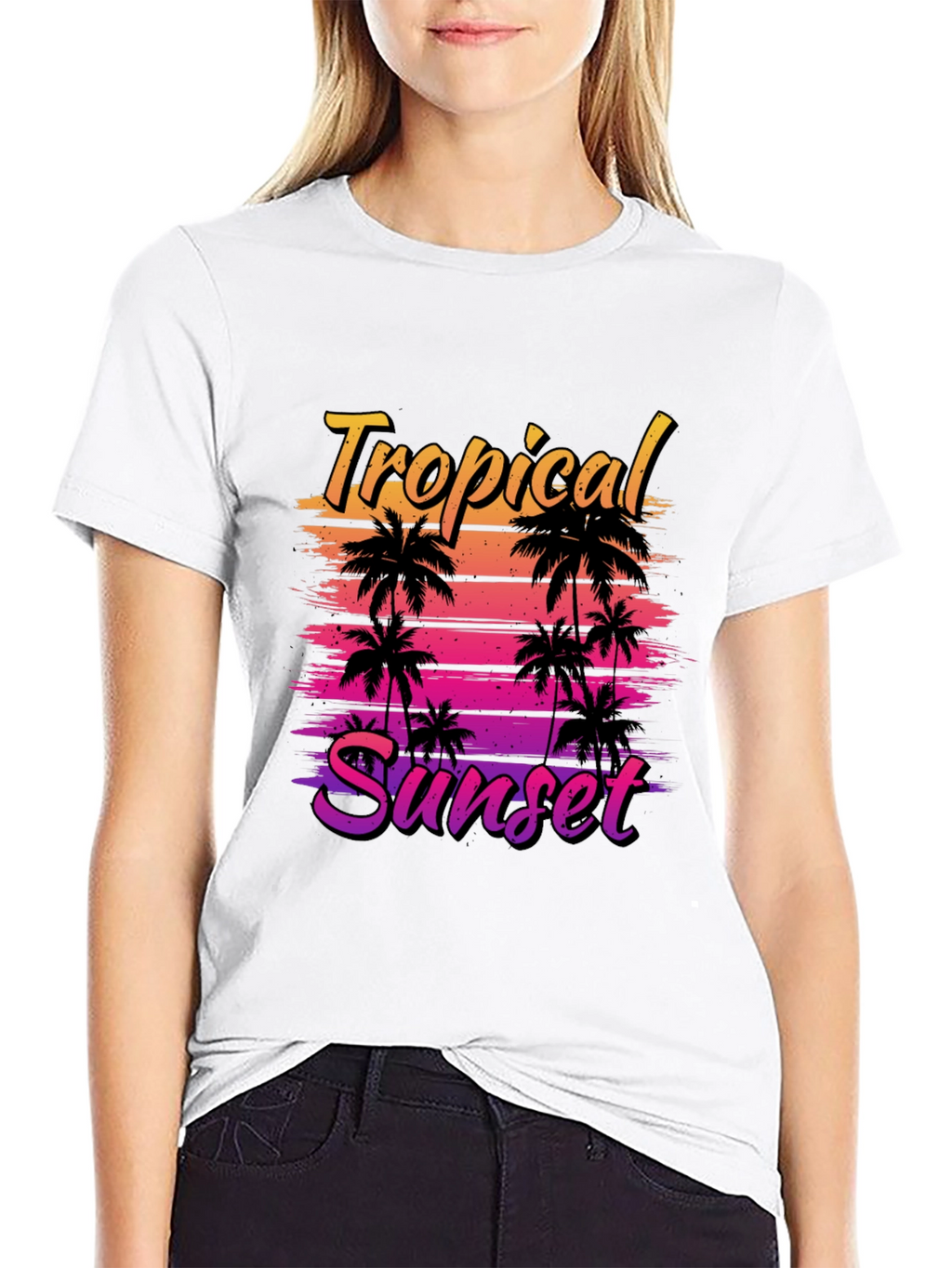 Tropical Sunset Graphic T-Shirt