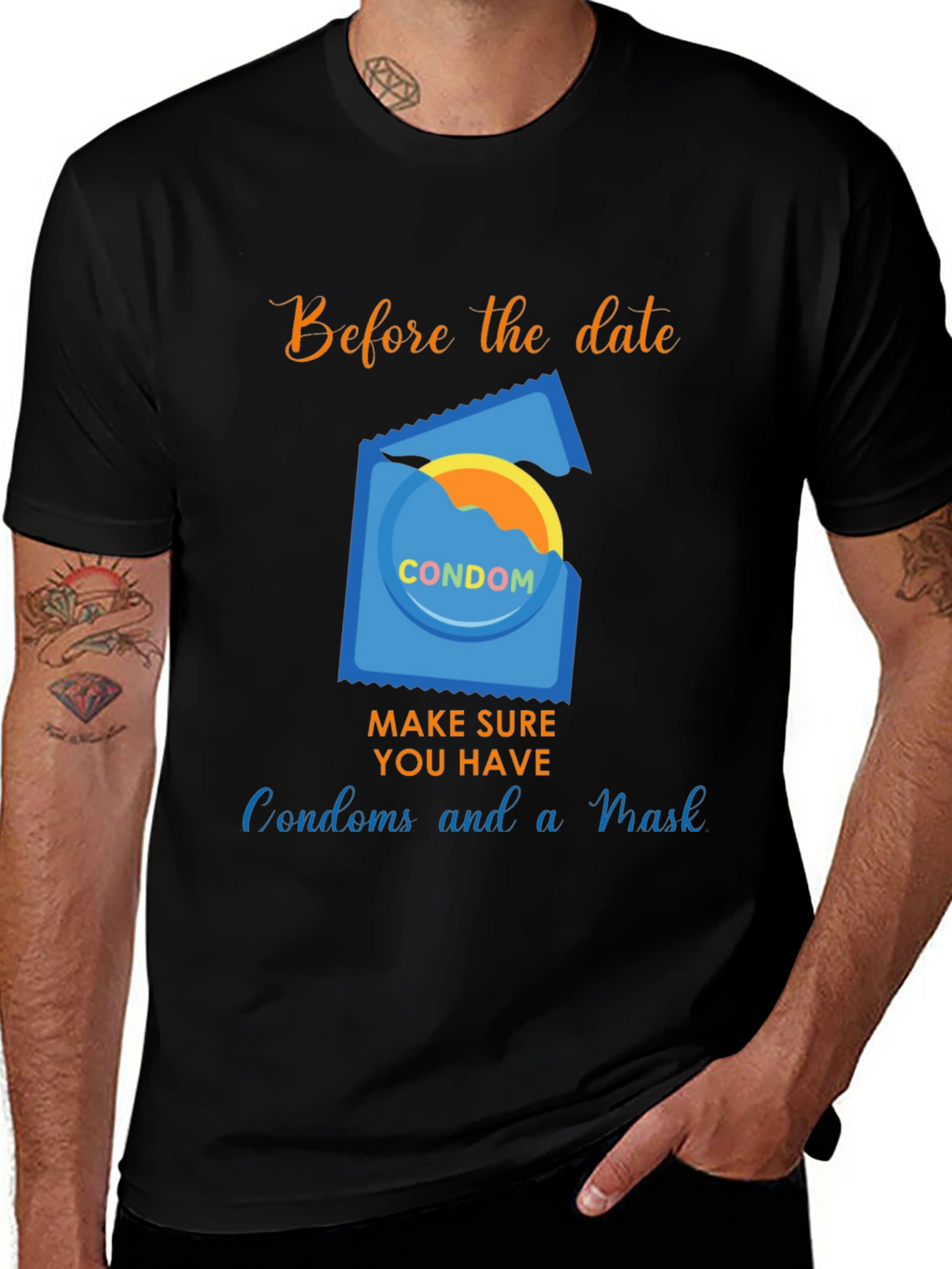 Before the Date T-Shirt - Condoms and Mask