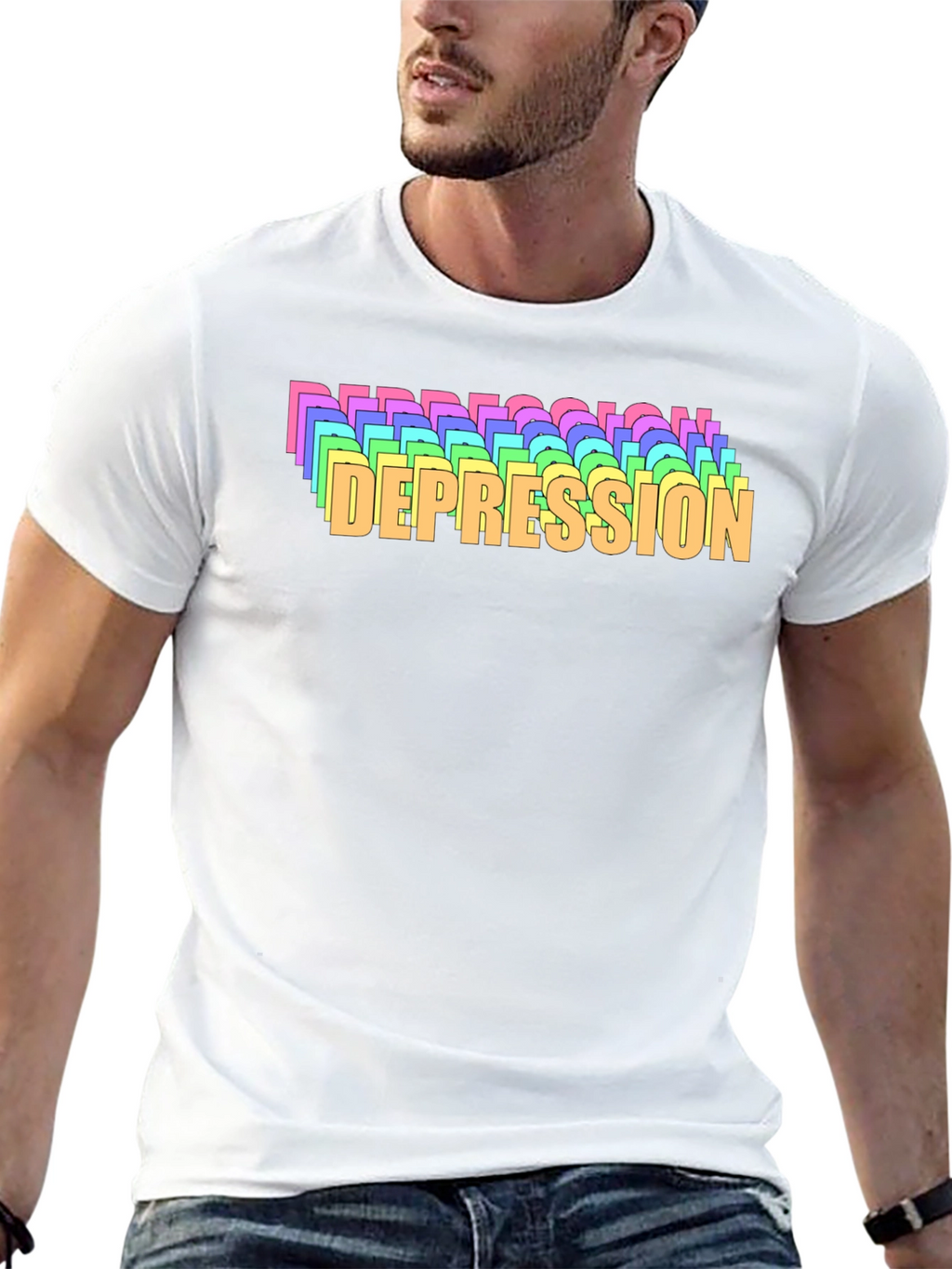 Rainbow Depression T-Shirt - Mental Health Awareness