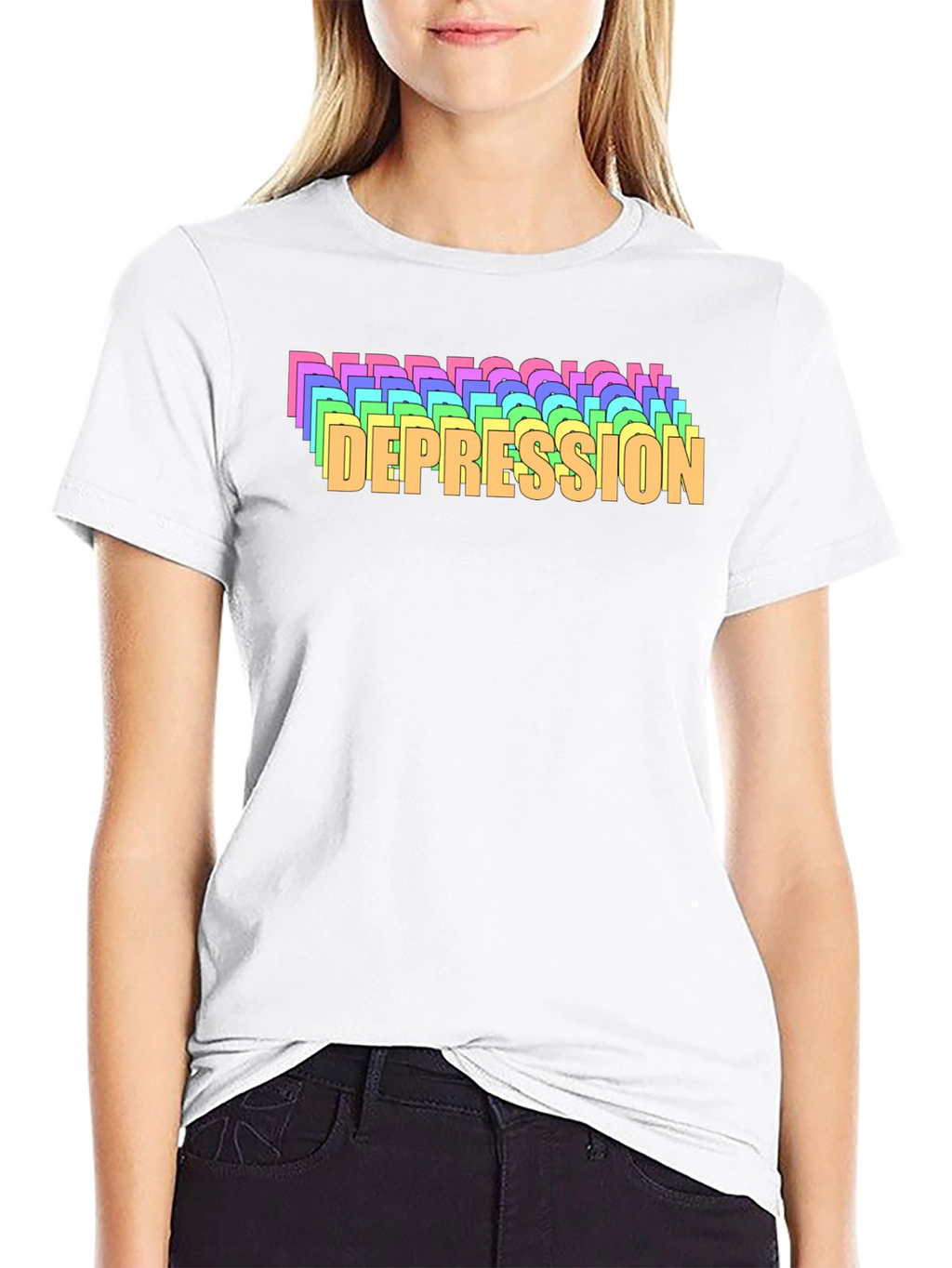 Rainbow Depression T-Shirt - Mental Health Awareness