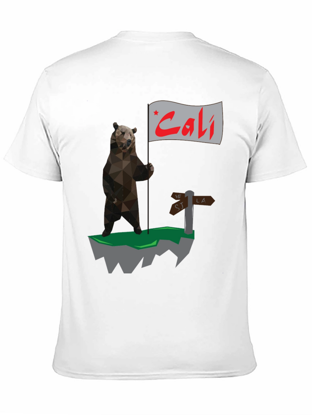 California Bear Flag Graphic T-Shirt - Cali Bear