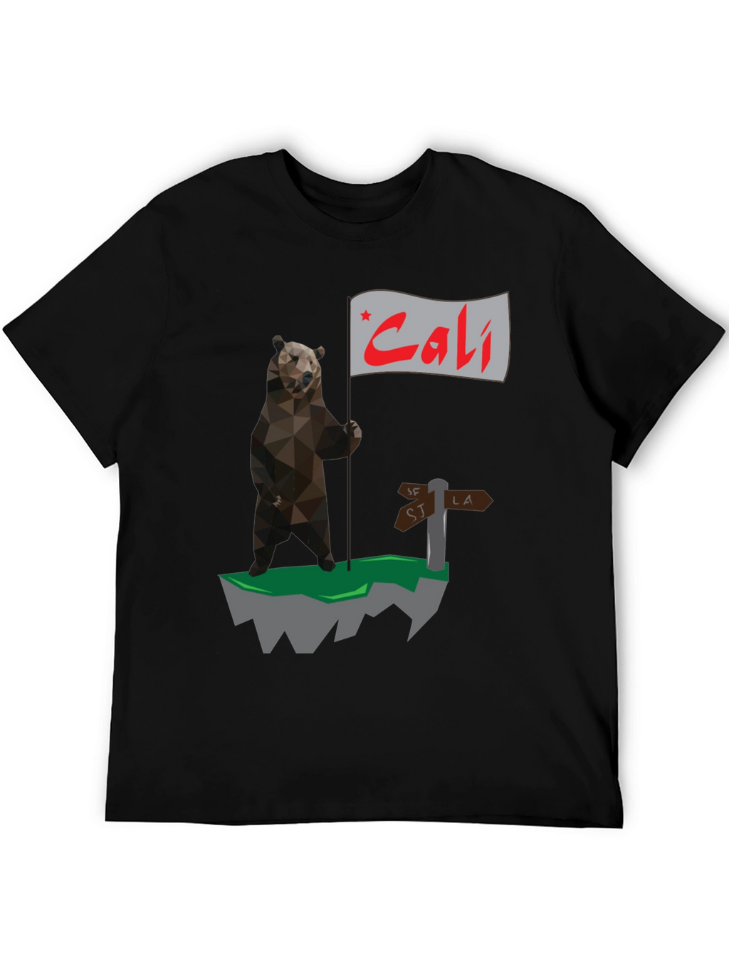 California Bear Flag Graphic T-Shirt - Cali Bear