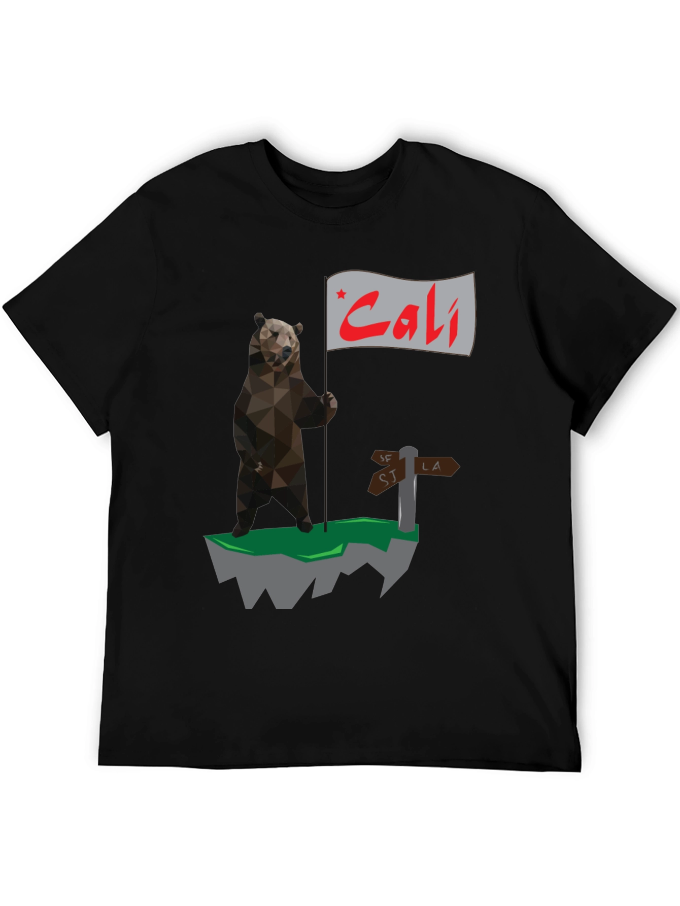 California Bear Flag Graphic T-Shirt - Cali Bear