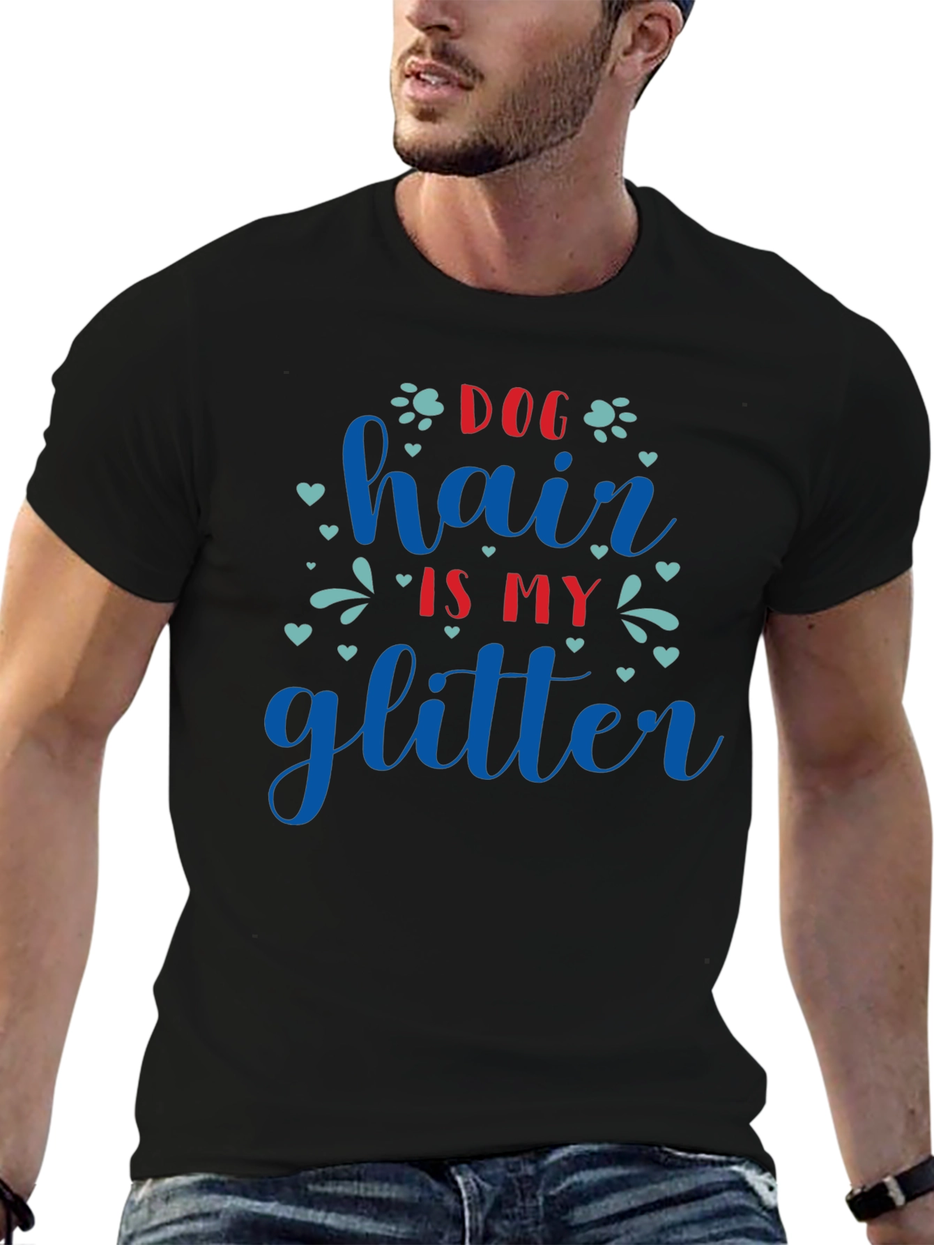 Dog Hair is My Glitter Tee - Black Unisex Shirt