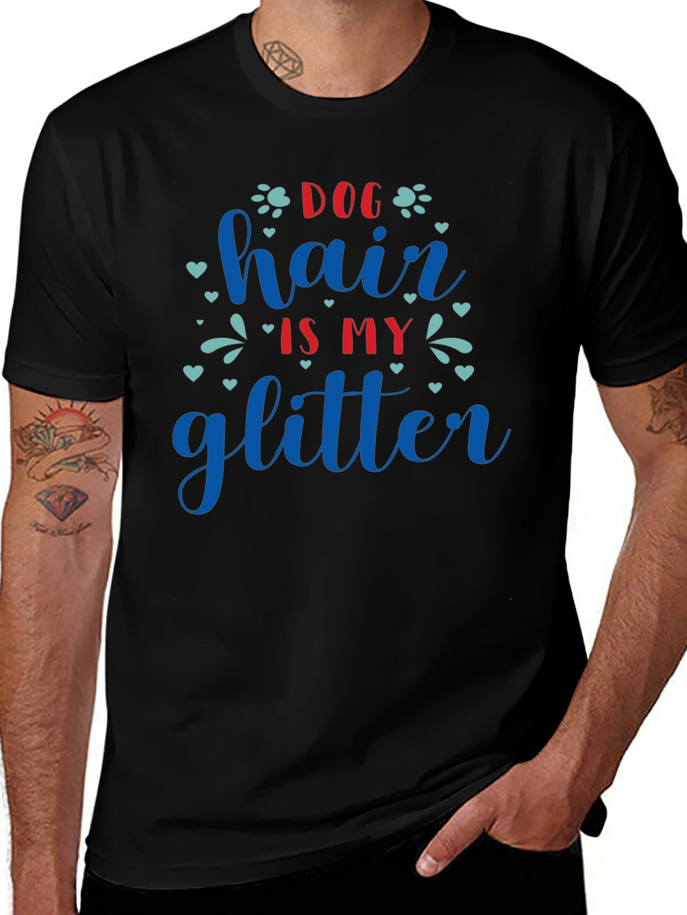 Dog Hair is My Glitter Tee - Black Unisex Shirt