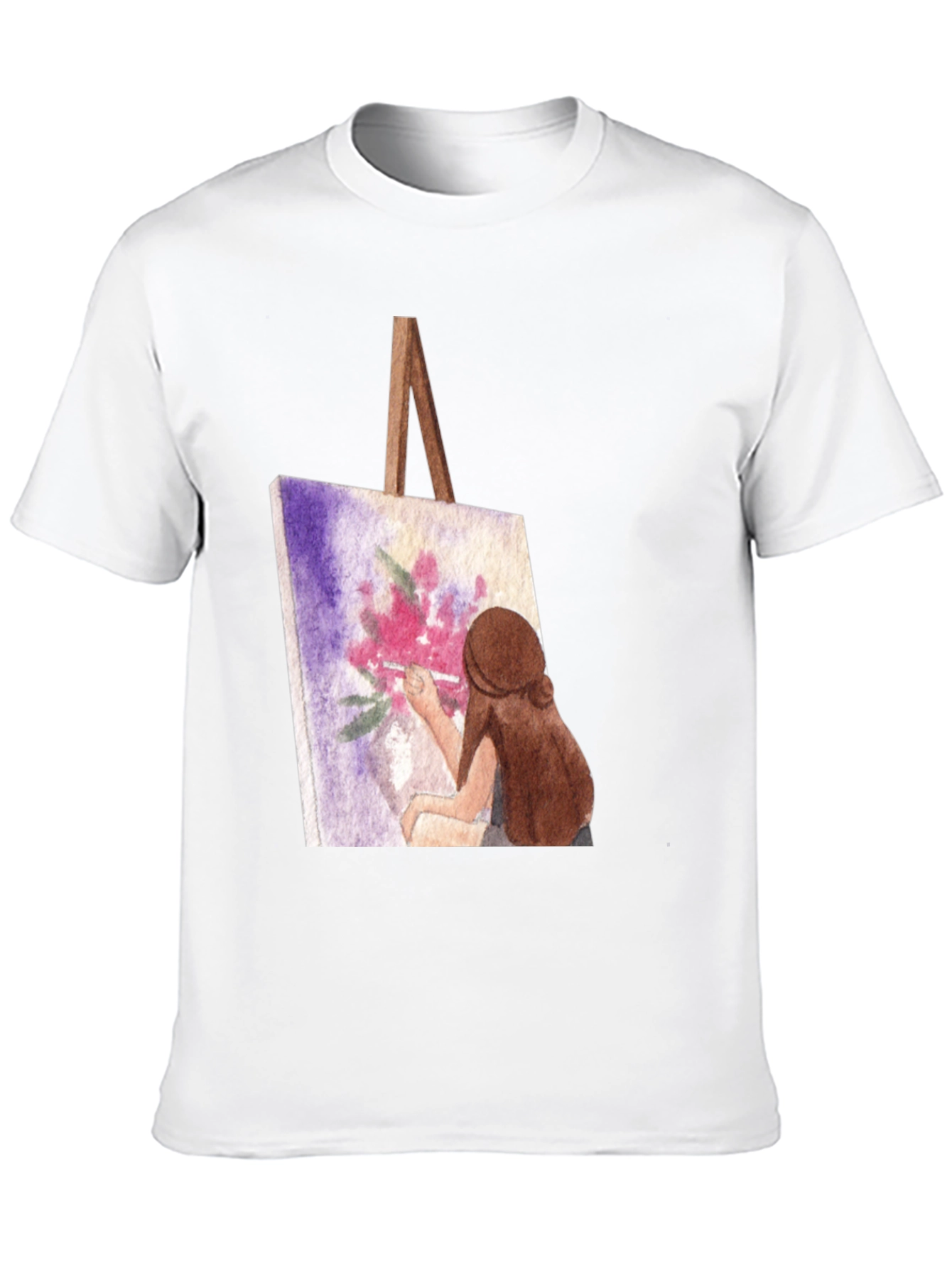Painterly T-Shirt - Artistic Floral Design