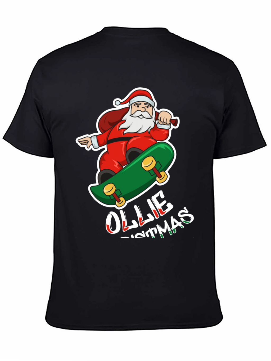 Santa Skateboarding Ollie Christmas T-Shirt