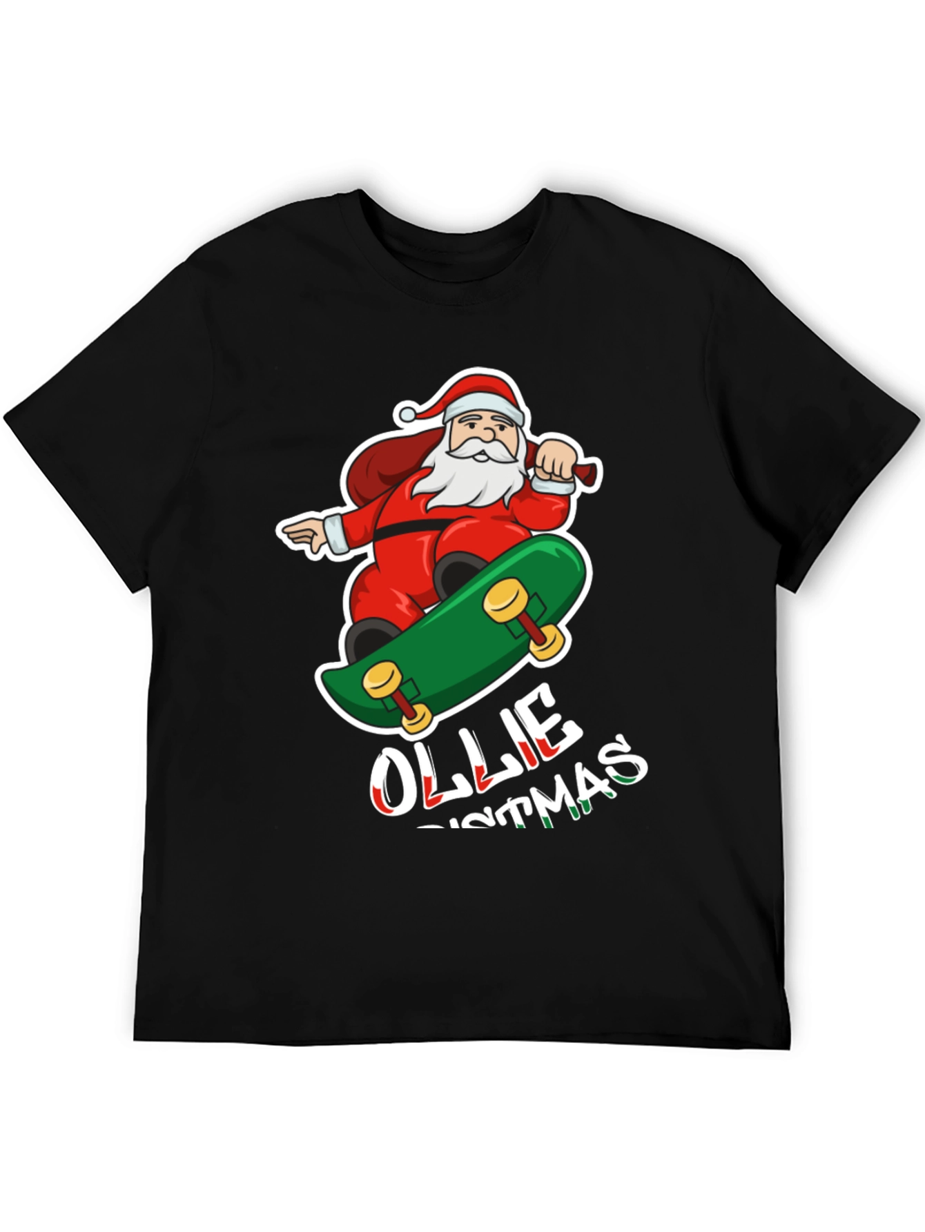 Santa Skateboarding Ollie Christmas T-Shirt
