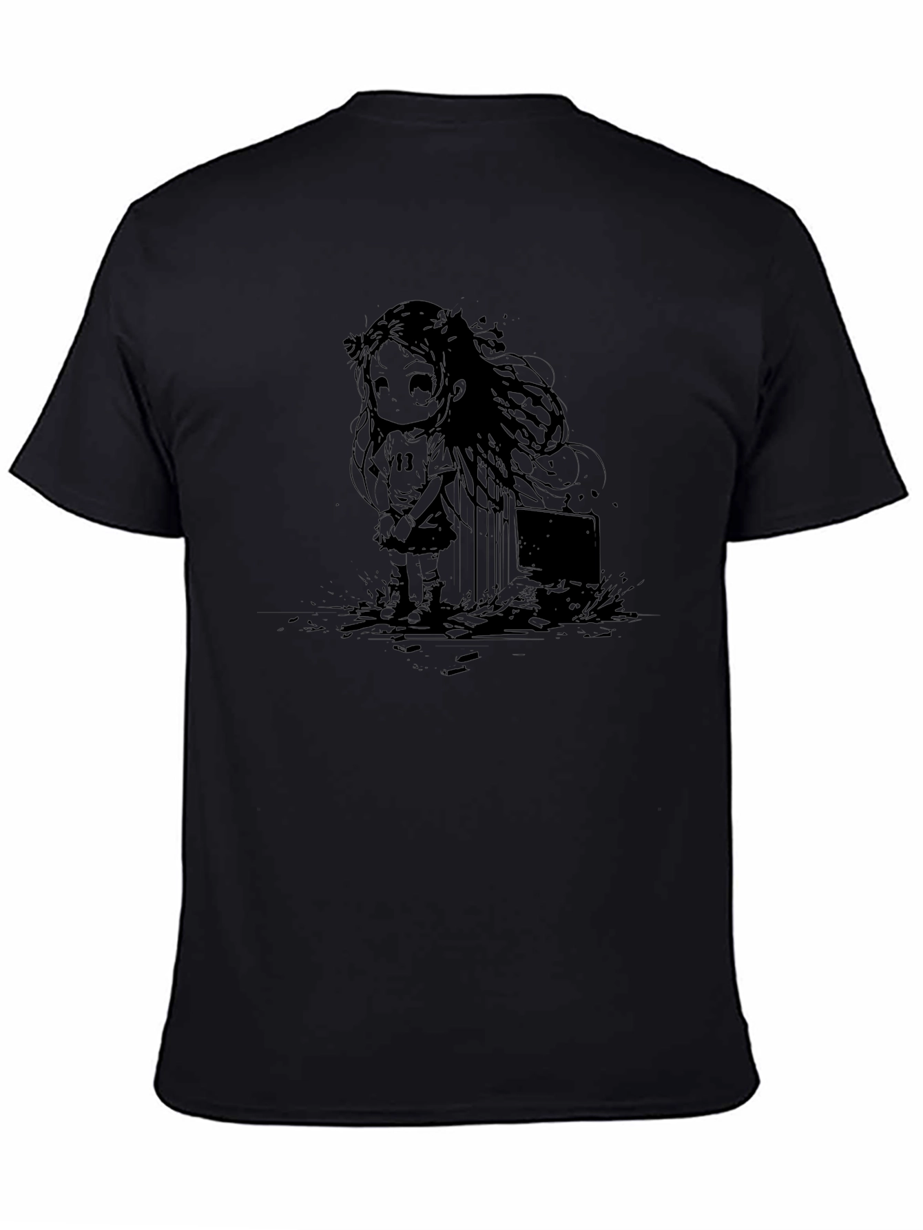 Graphic Print Tee - Anime Girl Design