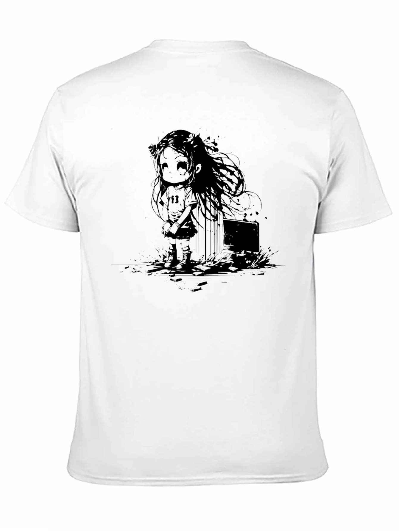Graphic Print Tee - Anime Girl Design