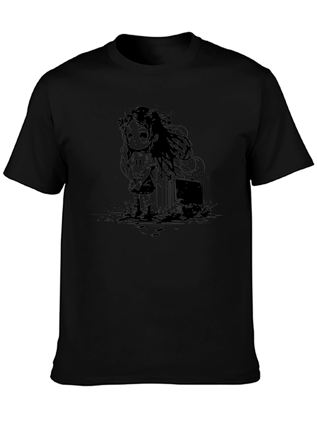 Graphic Print Tee - Anime Girl Design
