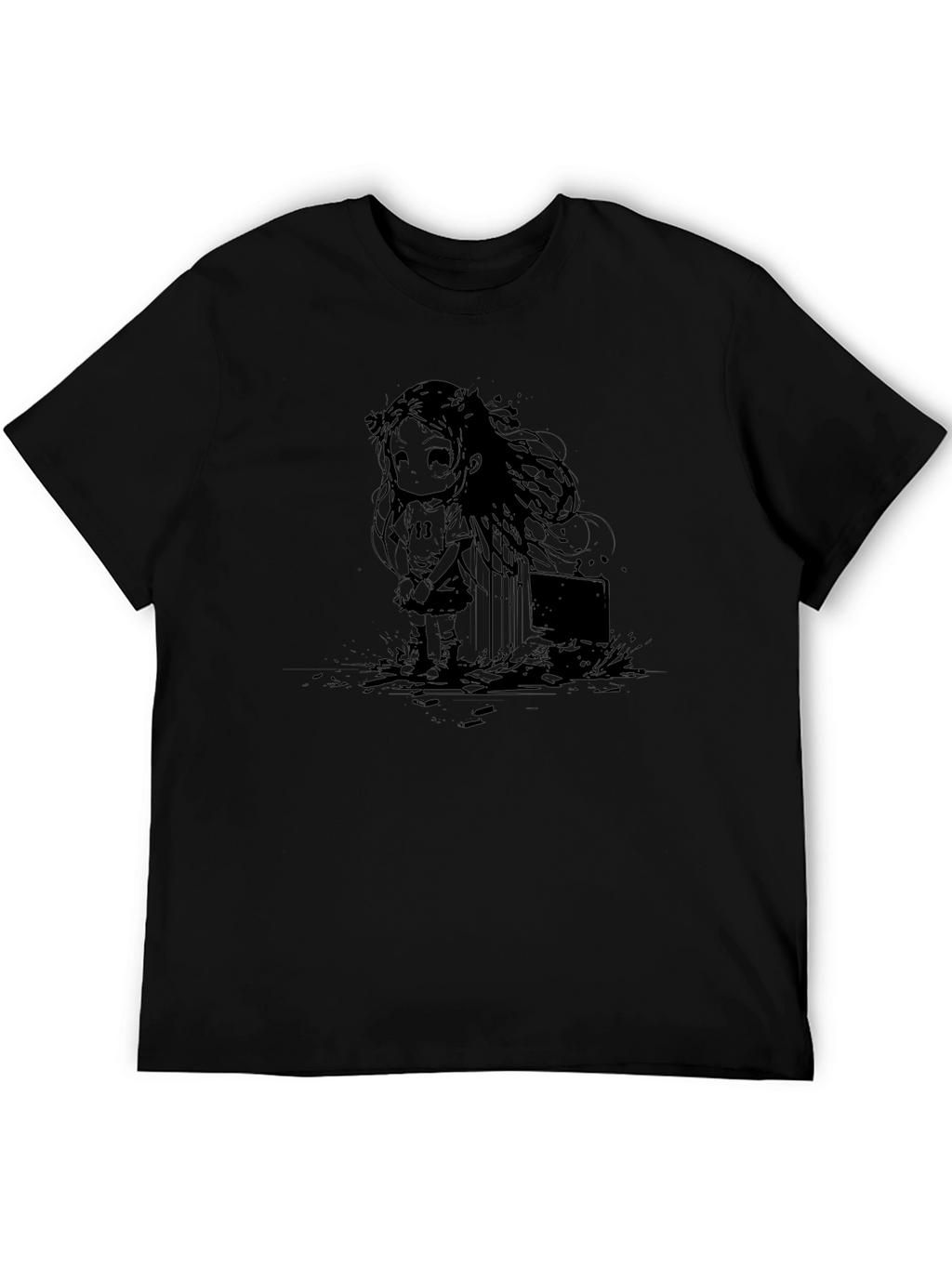 Graphic Print Tee - Anime Girl Design