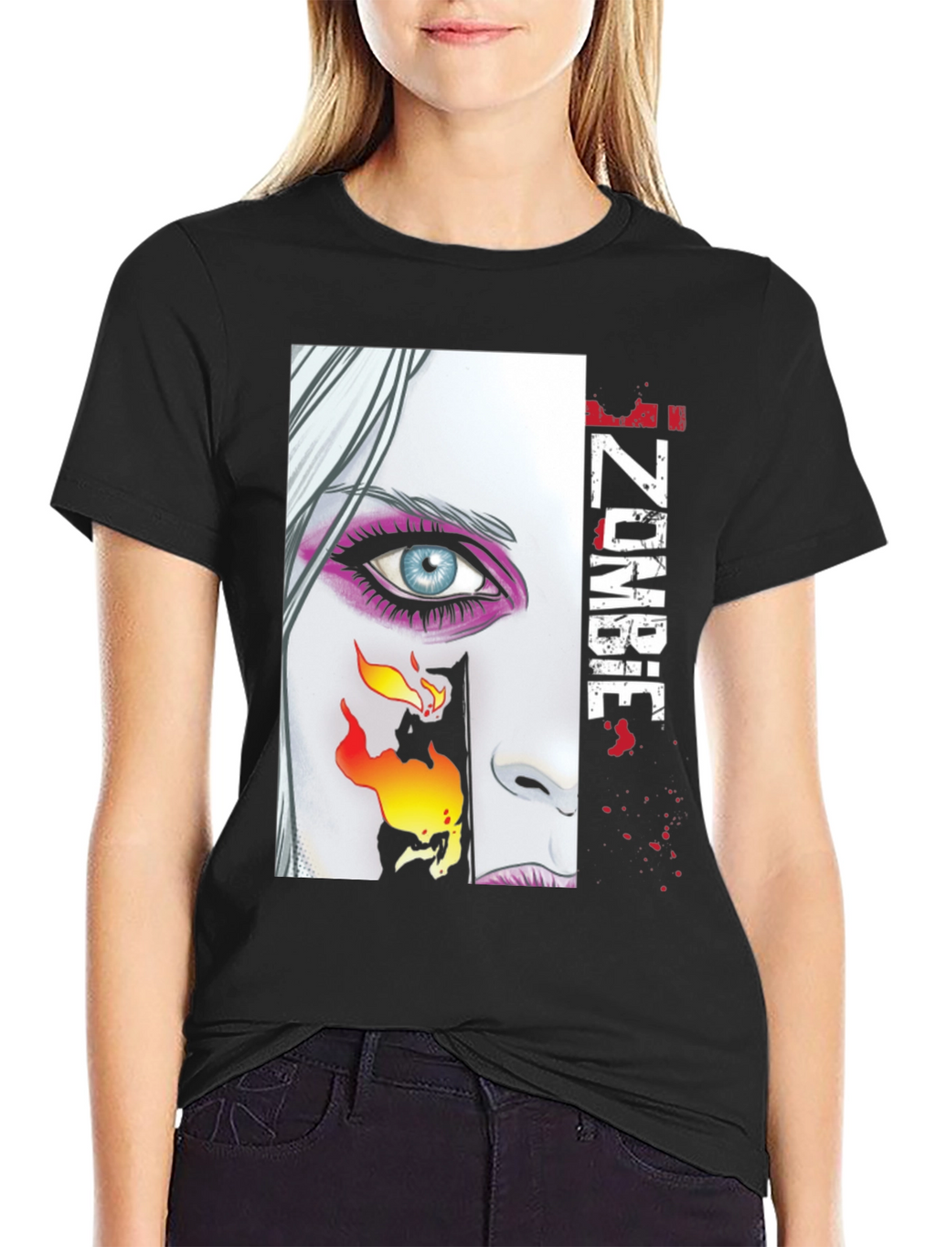 IZombie Graphic Print Black T-Shirt