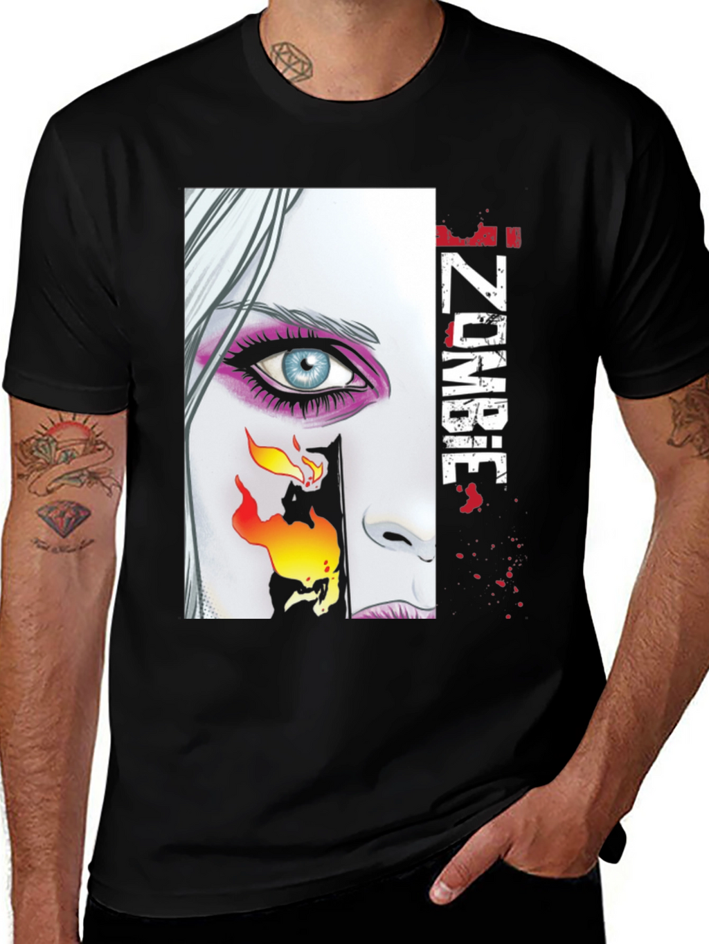 IZombie Graphic Print Black T-Shirt