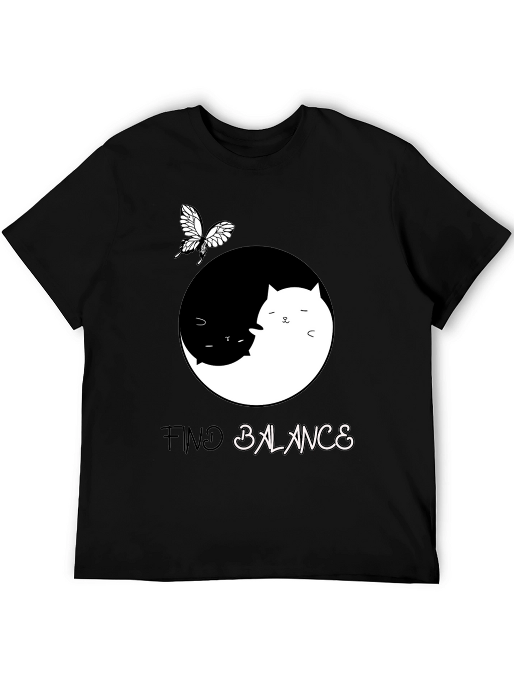 Yin Yang Cat Balance T-Shirt