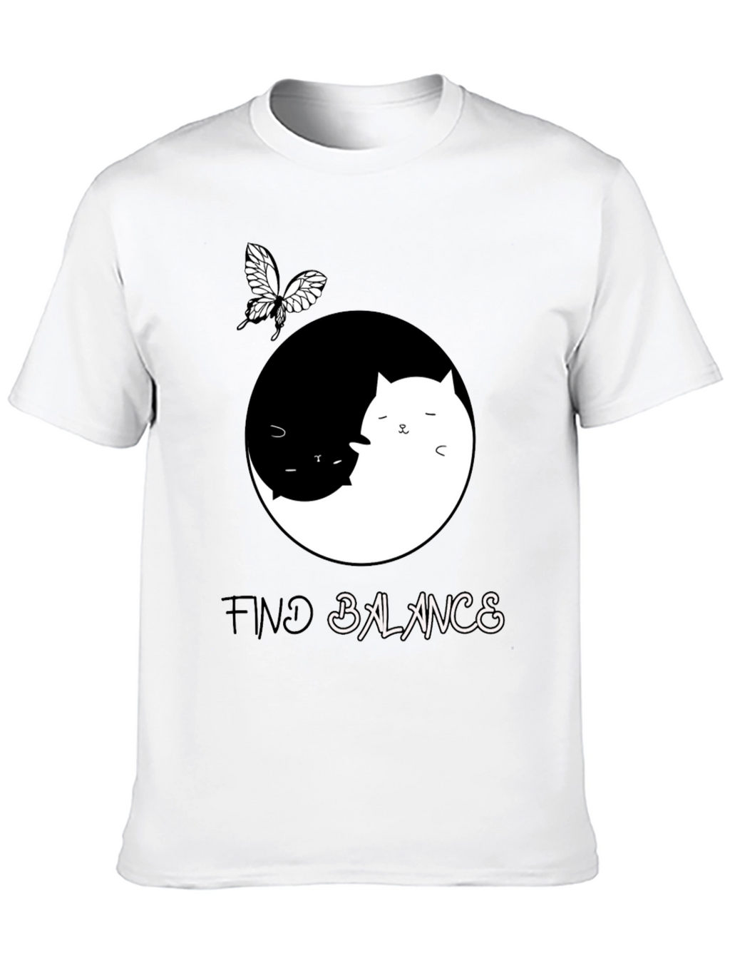 Yin Yang Cat Balance T-Shirt