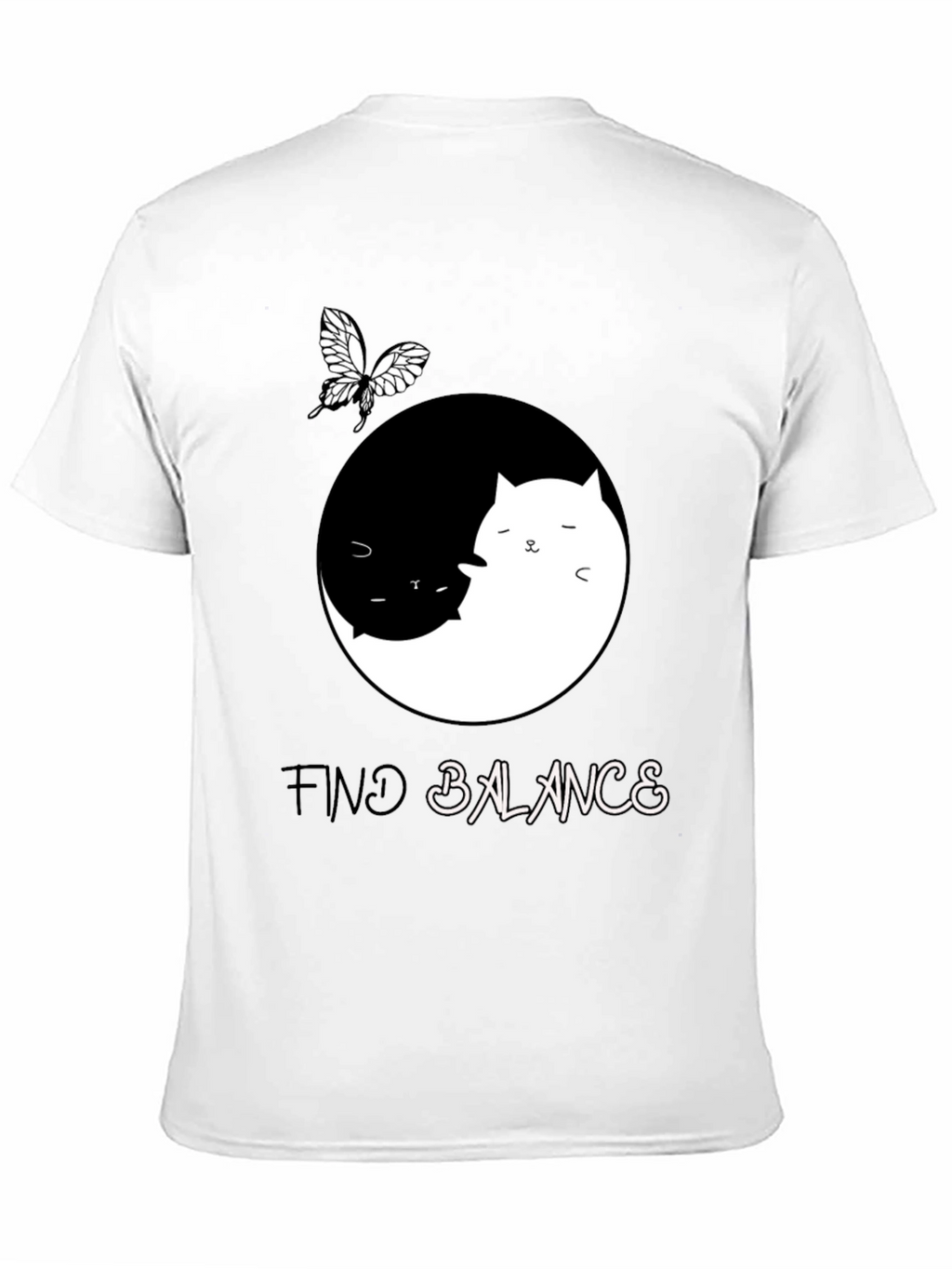 Yin Yang Cat Balance T-Shirt