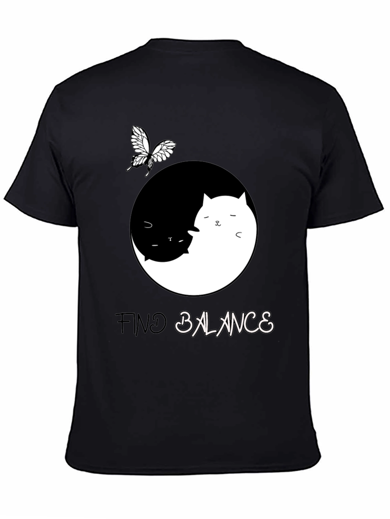 Yin Yang Cat Balance T-Shirt