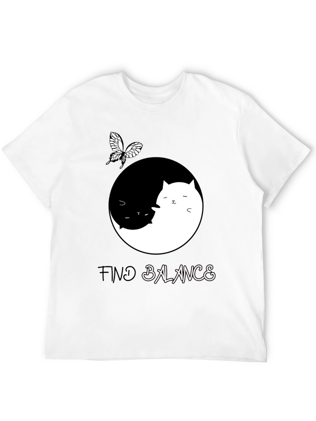 Yin Yang Cat Balance T-Shirt