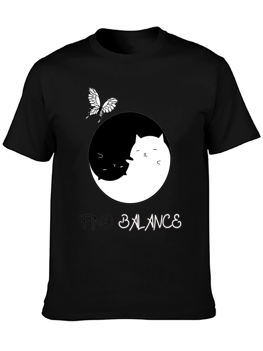 Yin Yang Cat Balance T-Shirt
