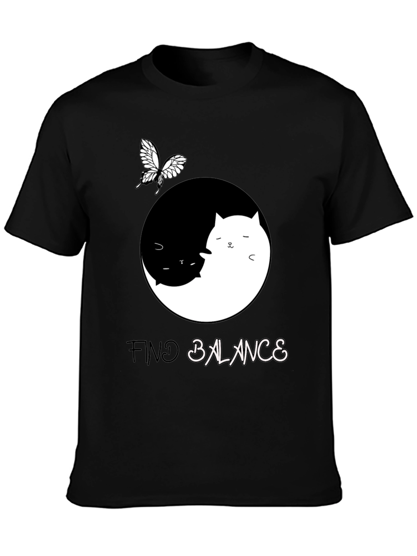 Yin Yang Cat Balance T-Shirt