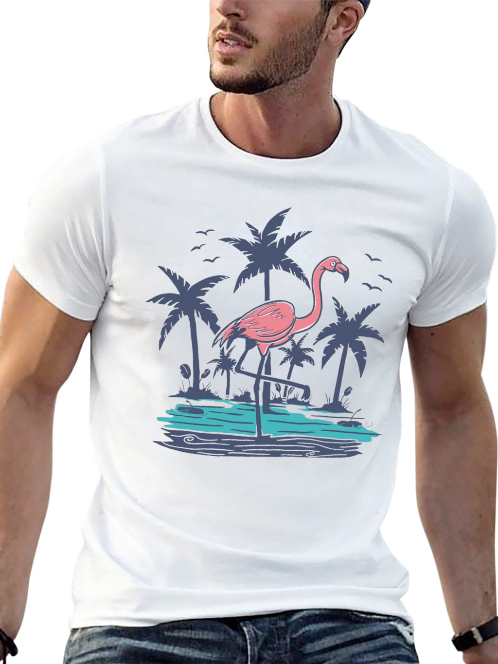Tropical Flamingo Graphic Tee