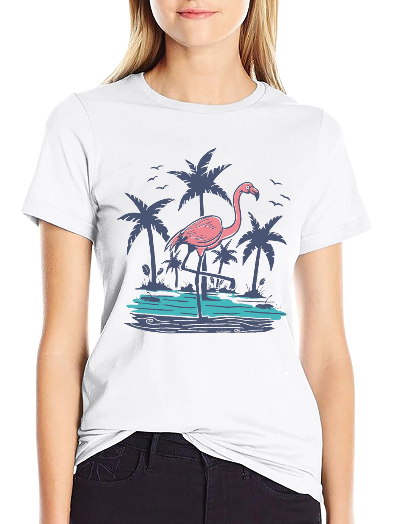Tropical Flamingo Graphic Tee