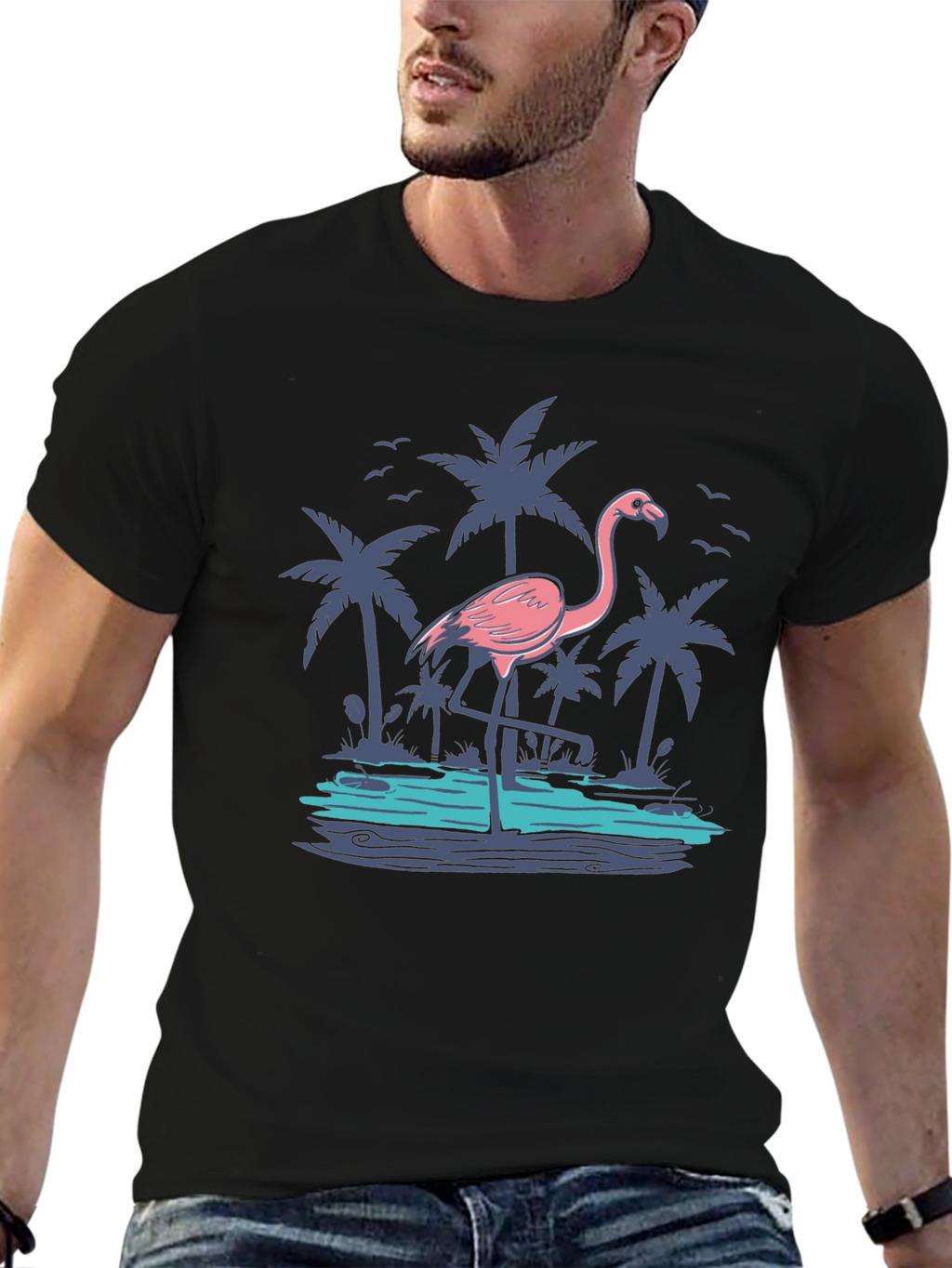 Tropical Flamingo Graphic Tee