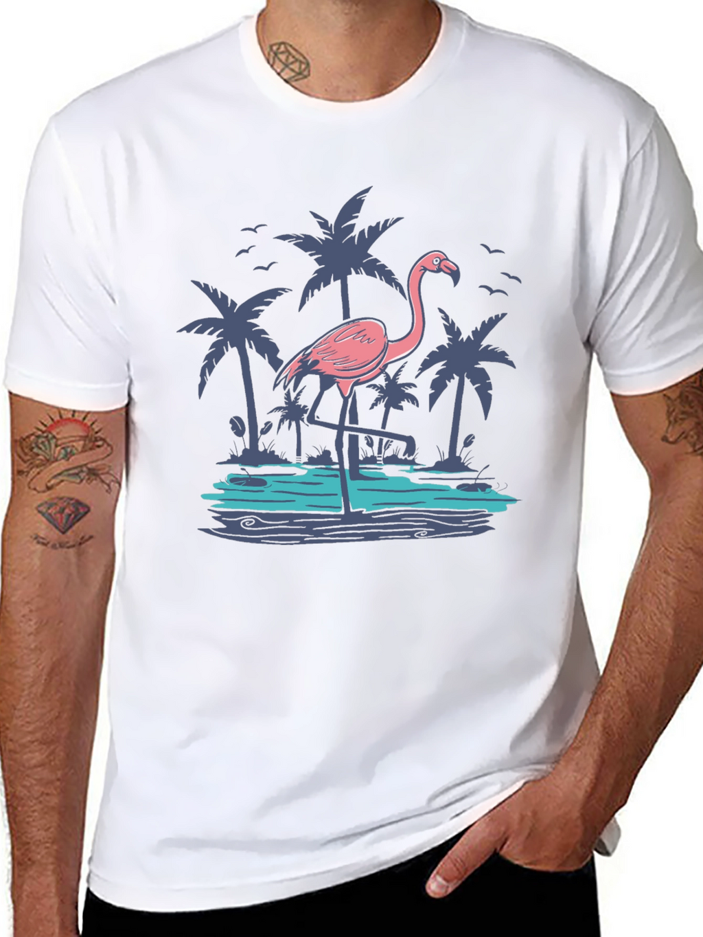 Tropical Flamingo Graphic Tee