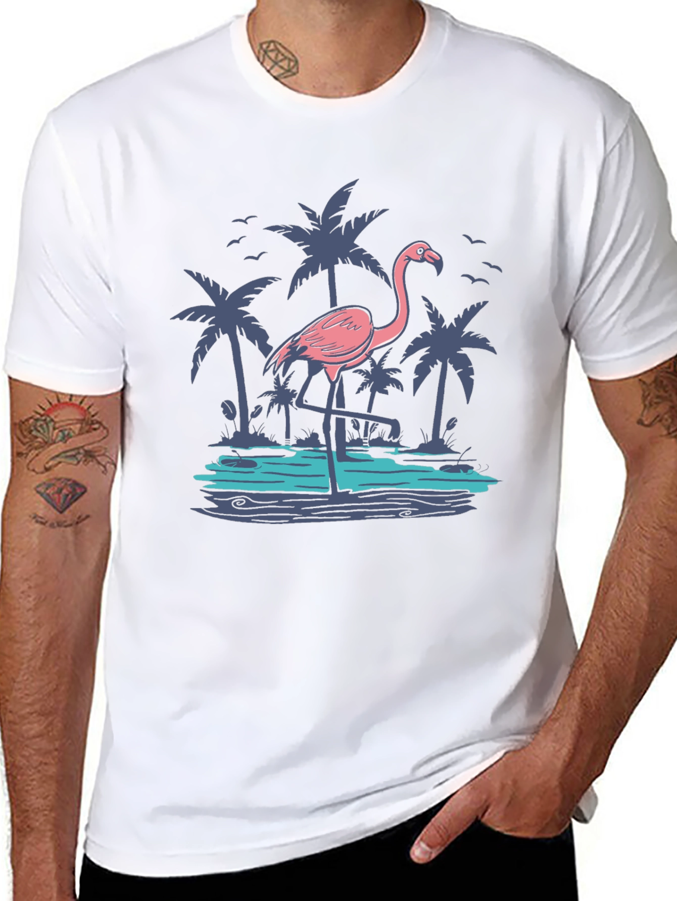 Tropical Flamingo Graphic Tee