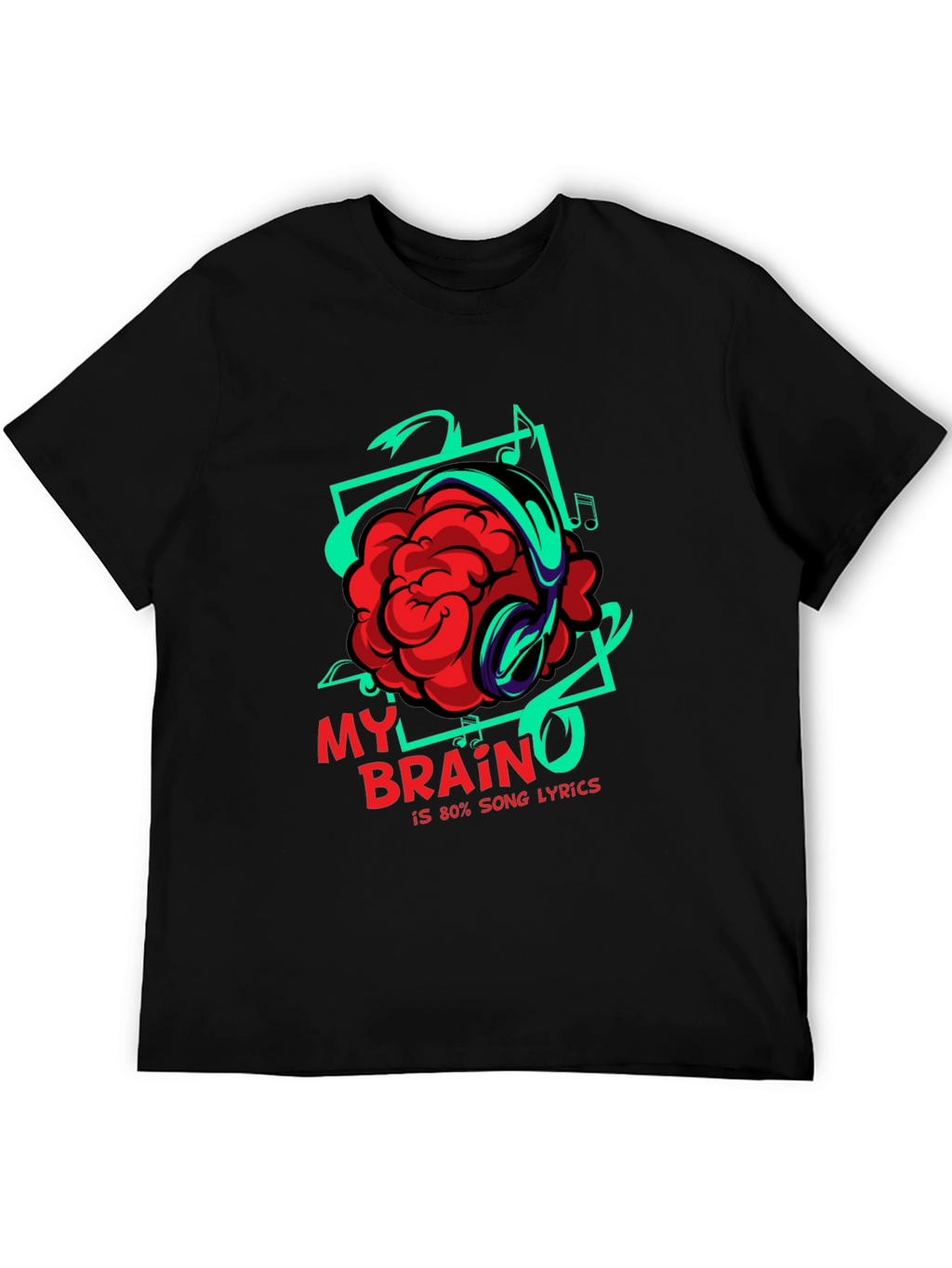 Brain Song Lyrics Graphic T-Shirt